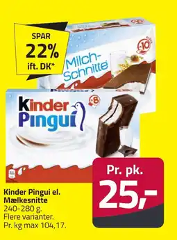 Fleggaard Kinder Pingui el. Mælkesnitte erbjuda
