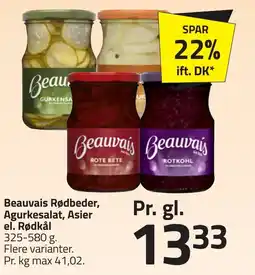 Fleggaard Beauvais Rødbeder, Agurkesalat, Asier el. Rødkål erbjuda