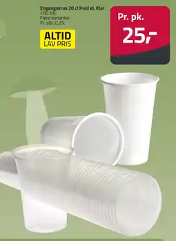 Fleggaard Engangskrus Hvid el. Klar erbjuda