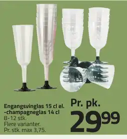 Fleggaard Engangsvinglas el. -champagneglas erbjuda