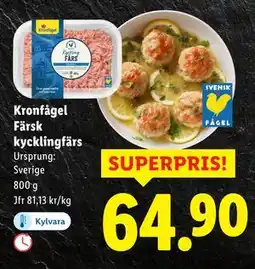 Lidl Kronfågel Färsk kycklingfärs, SEK 64.9 erbjuda