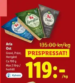 Lidl Arla Ost, SEK 119 erbjuda