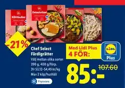 Lidl Chef Select Färdigrätter, Pris i appen erbjuda
