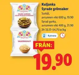 Lidl Kuljanka Syrade grönsaker erbjuda