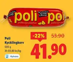 Lidl Poli Kycklingkorv, SEK 41.9 erbjuda