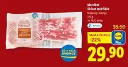 Lidl Matriket Skivat stekfläsk, Pris i appen erbjuda