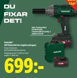 Lidl Parkside 20V Batteridriven slagskruvdragare, SEK 699 erbjuda