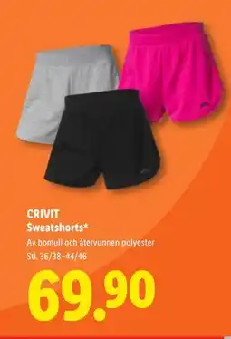 Lidl CRIVIT Sweatshorts, SEK 69.9 erbjuda