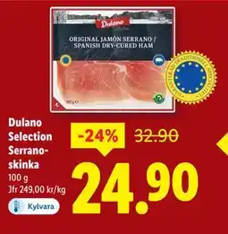 Lidl Dulano Selection Serranoskinka, SEK 24.9 erbjuda