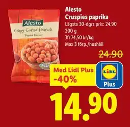 Lidl Alesto Cruspies paprika, Pris i appen erbjuda