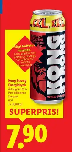 Lidl Kong Strong Energidryck, SEK 7.9 erbjuda