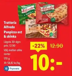 Lidl Trattoria Alfredo Panpizza ost & skinka, SEK 10 erbjuda