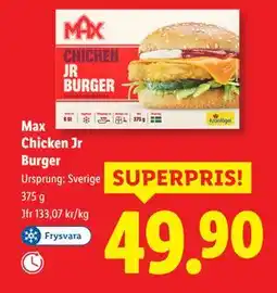 Lidl Max Chicken Jr Burger, SEK 49.9 erbjuda