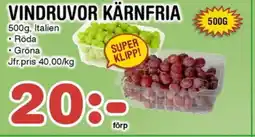 Nya Pulsen Vindruvor kärnfria erbjuda