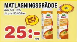 Nya Pulsen ARLA Matlagningsgrädde erbjuda