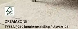 JYSK Dreamzone tyssa pc60 kontinentalsäng pu svart-08 erbjuda