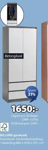 JYSK Billund garderob erbjuda