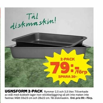Coop Extra Ugnsform 2-pack erbjuda