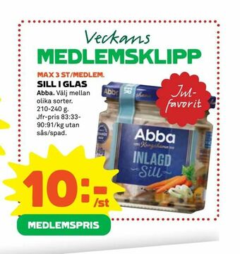 Coop Sill i glas erbjuda