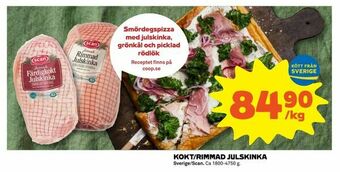 Coop Extra Kokt/rimmad julskinka erbjuda