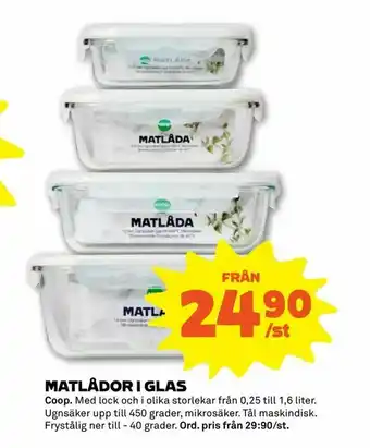 Stora Coop Matlådor i glas erbjuda