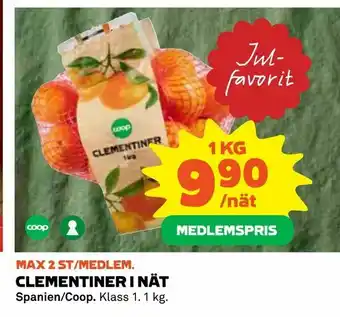 Coop Clementiner i nät erbjuda