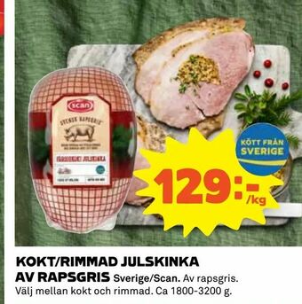 Coop Kokt/rimmad julskinka av rapsgris erbjuda