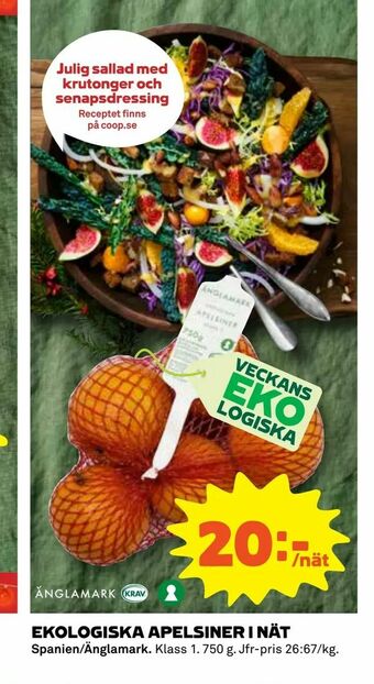 Coop Ekologiska apelsiner i nät erbjuda