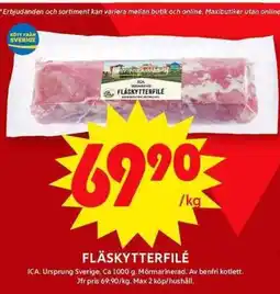 ICA Maxi Fläskytterfilé erbjuda