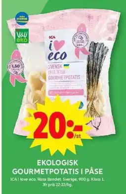 ICA Maxi Ekologisk gourmetpotatis i påse erbjuda