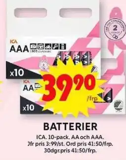 ICA Maxi Batterier erbjuda