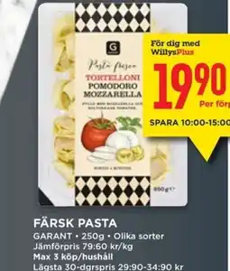 Willys Färsk pasta erbjuda