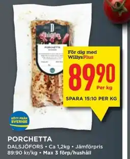 Willys Porchetta erbjuda