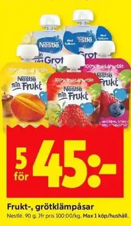 ICA Kvantum Frukt-, grötklämpåsar erbjuda