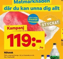 City Gross Nötstek, SEK 119 erbjuda