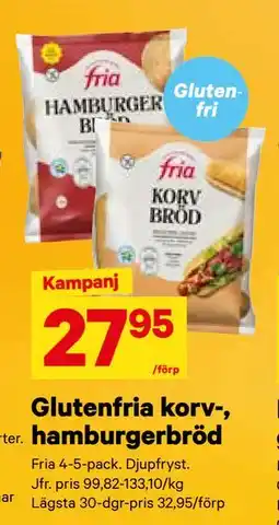 City Gross Glutenfria korv-, hamburgerbröd, SEK 27.95 erbjuda