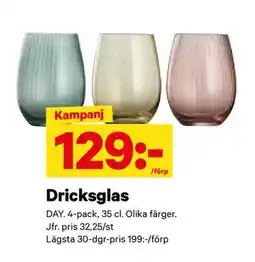 City Gross Dricksglas, SEK 129 erbjuda