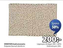 JYSK ORREFORS badrumsmatta Polyester/bomull. erbjuda