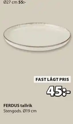 JYSK FERDUS tallrik Stengods. erbjuda