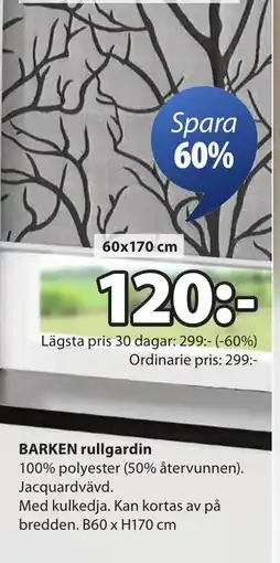 JYSK BARKEN rullgardin erbjuda