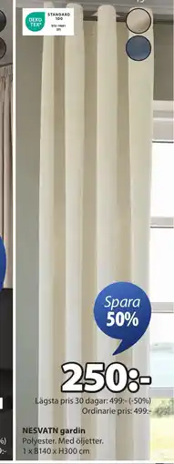 JYSK NESVATN gardin erbjuda