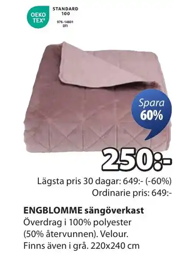 JYSK ENGBLOMME sängöverkast erbjuda