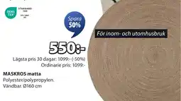 JYSK MASKROS matta erbjuda
