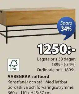 JYSK FSC AABENRAA soffbord erbjuda