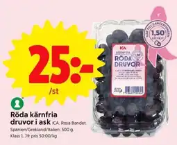 ICA Supermarket RÖDA KÄRNFRIA DRUVOR I ASK erbjuda