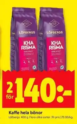 ICA Supermarket KAFFE HELA BÖNOR erbjuda