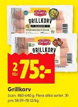 ICA Supermarket Grillkorv erbjuda