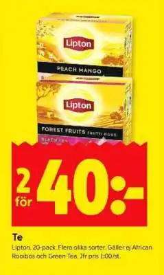 ICA Supermarket Lipton Tea erbjuda