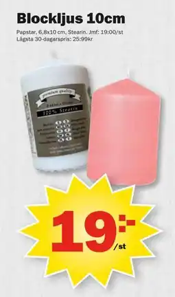 Pekås Blockljus 10cm, SEK 19 erbjuda