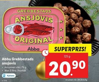 Lidl Abba Grebbestads ansjovis erbjuda